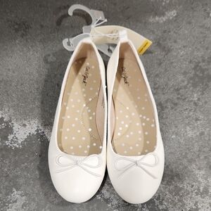 Cat & Jack White Girls' Polka Dot Insole Ballet Flats